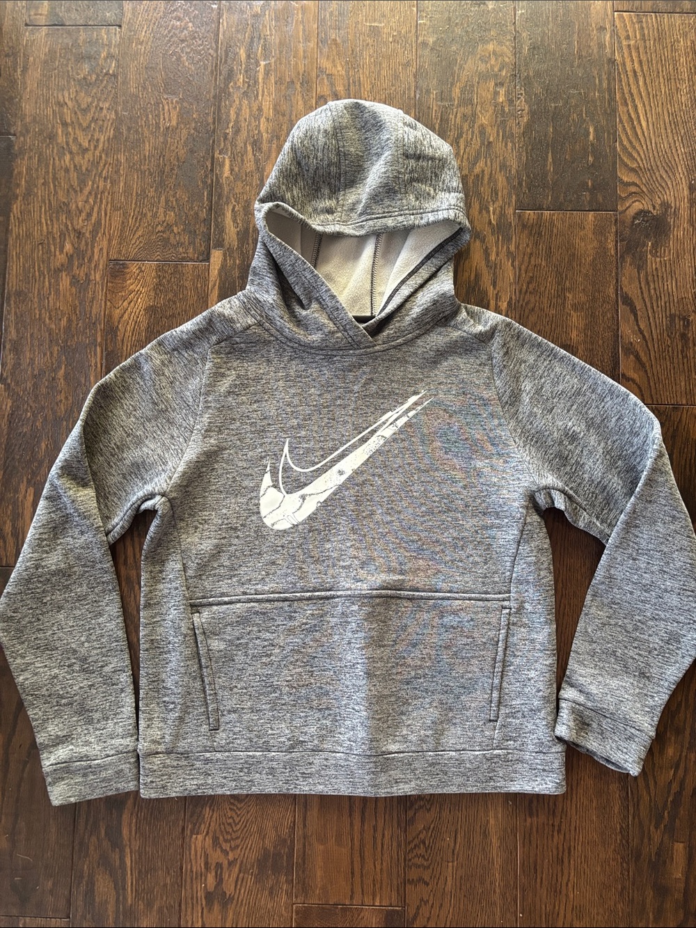 Nike Gray Hooded Pullover with White Swoosh